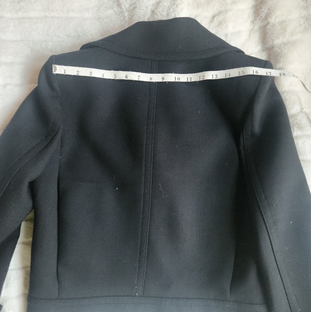 Zara double-breasted wool short coat/jacket black sz M BNWT - Picture 8 of 9